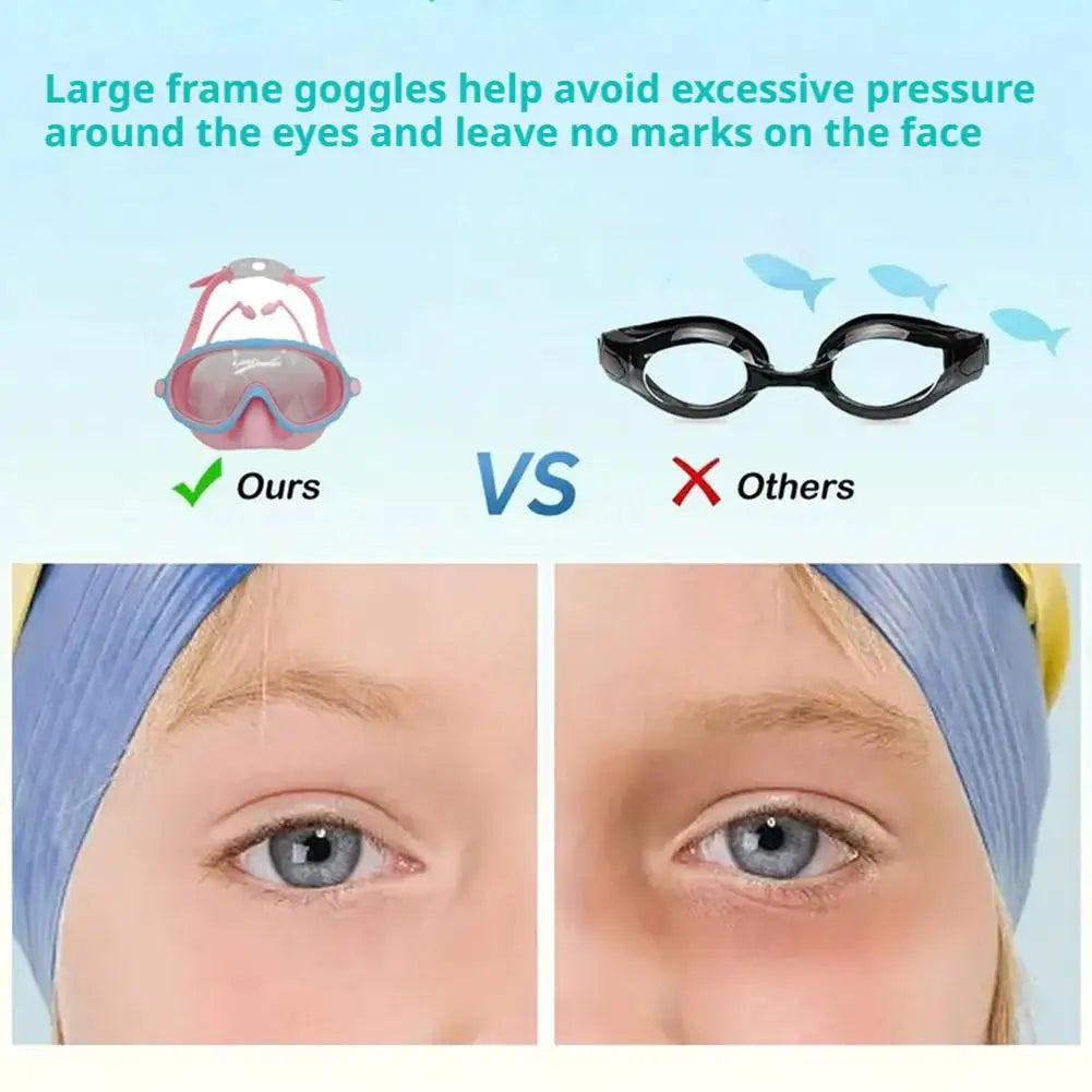 Goggles With Nose Cover Diving Glasses Anti-Fog No-Leak Clear Waterproof Snorkeling Goggles Gear For Children Kids Aged 4-16