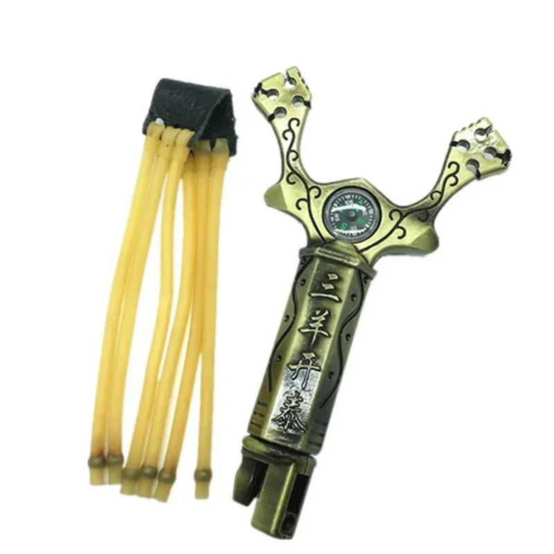 NEW Professional Slingshot Hunting Powerful Catapult Metal Hunter Aluminium Alloy Sling Shot with Powerful Rubber Band
