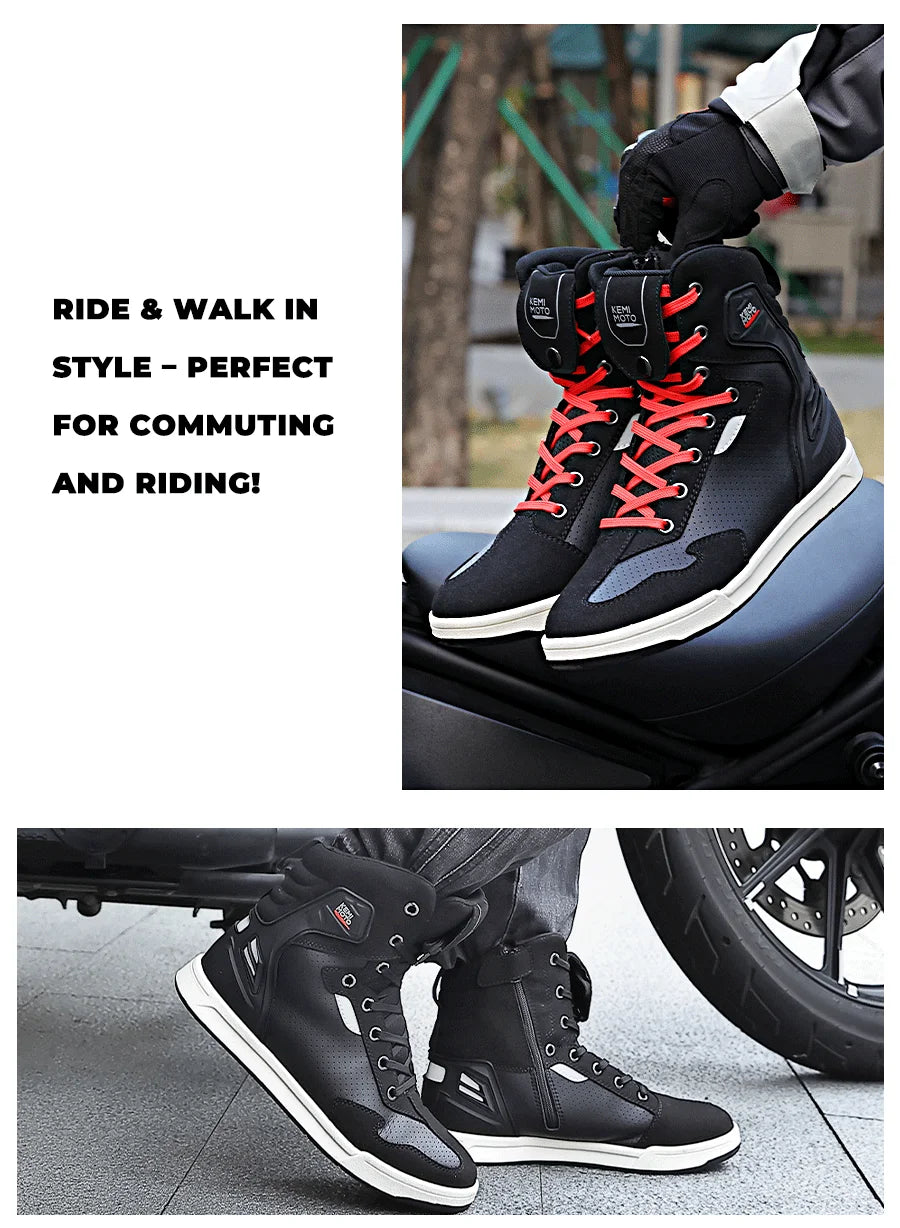 Motorcycle Boots Men High-top Shoes Summer Professional Riding Casual Anti-collision Anti-slip Cycling Protection Equipments