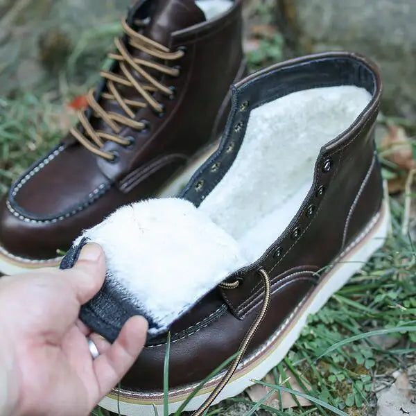 ZFTL Men's Ankle Boots American retro tooling boots Casual Crazy Horse Leather Men's Boots Vintage Man Lace up Boots 2025