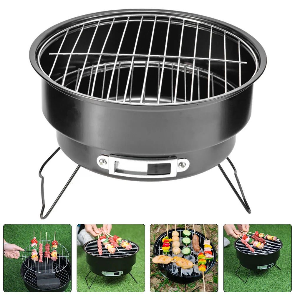 Portable Stainless Steel Barbecue Grill for Camping BBQ Lightweight Detachable Propane Stove Foldable Hiking Cooking