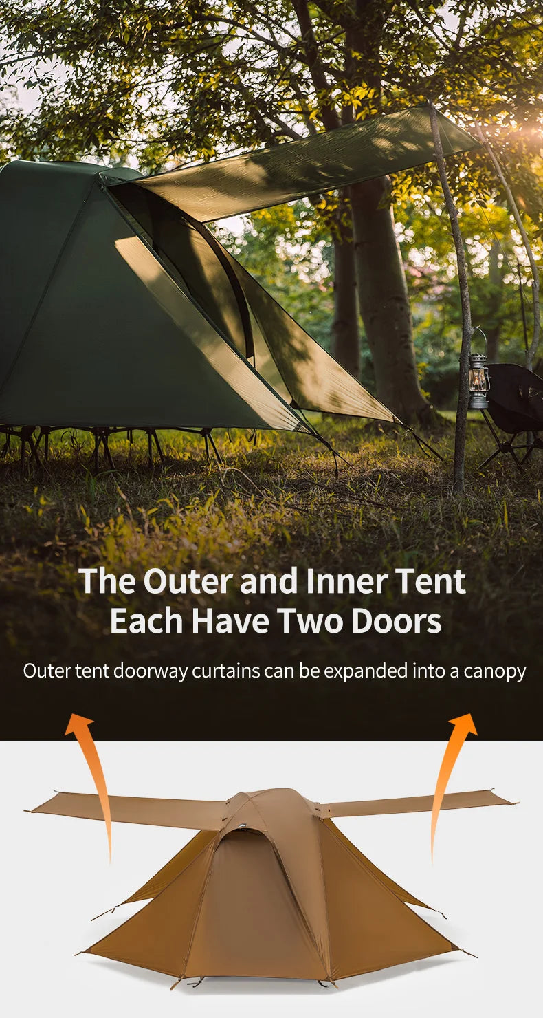 Thous Winds Taurus 1 People Camping Tent Ultralight Hiking Tent Backpack Outdoor Cot Tent 15D Nylon Ripstop Both Side Silicon