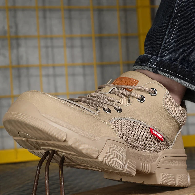 Waterproof Wrok Safety Shoes For Men Summer Breathable Indestructible Boots Non-slip Industrial Construction Shoes Male Footwear