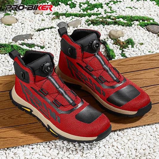 Men Motorcycle Boots Anti-Fall Motorcycle Boots Men Wear-Resistant Motorcycle Shoes Breathable Motorbike Boots  For 4 Season