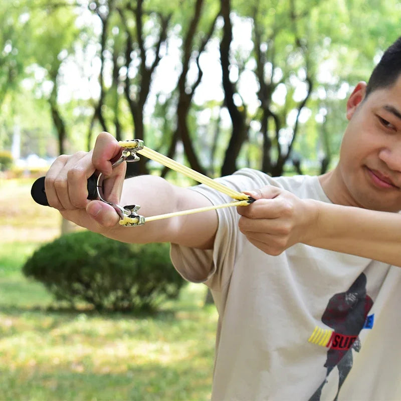 Alloy Large Bow Head High Power Foldable Slingshot Multifunctional Hunting Shooting Sling Outdoor Precision Hunting Tool