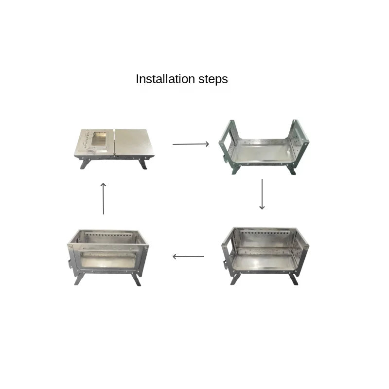 WT-Dream-Ti Titanium furnace Plug-in folding titanium alloy outdoor tent camping wood stove grill