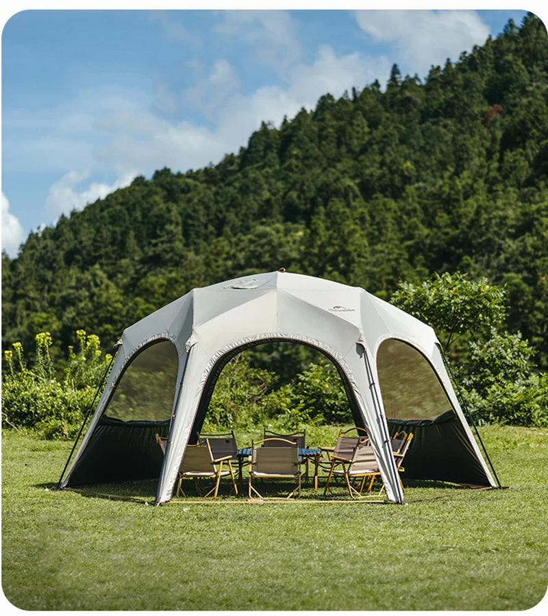 Naturehike Hexagonal Awning Tent Quick Opening Canopy Sunscreen Canopy PU5000 Sunshade Tent Outdoor Camping Travel Tarp Chimney