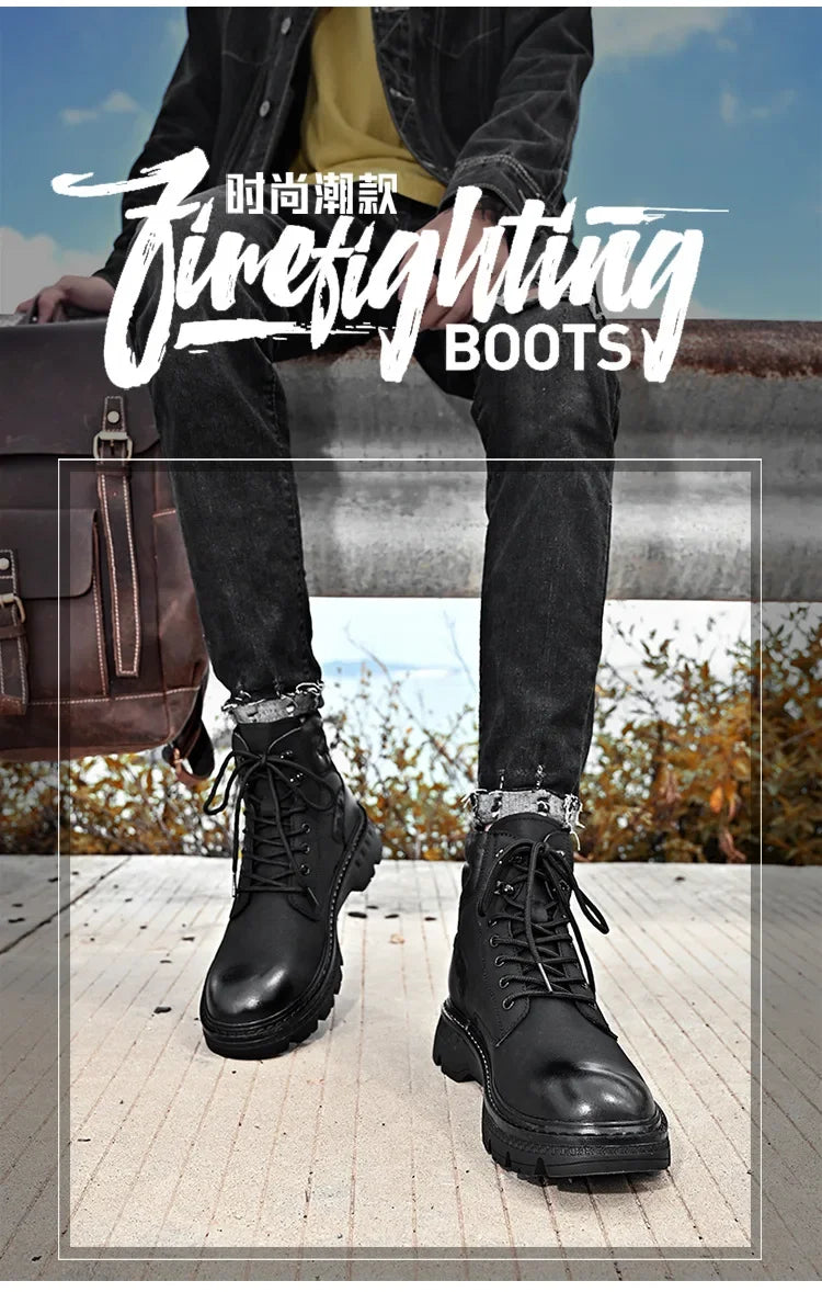 Motorcycle Boots Fashionable Motorcycle Boots Winter Cotton Boots Thick Soled Shock-absorbing Non Slip Casual Shoes