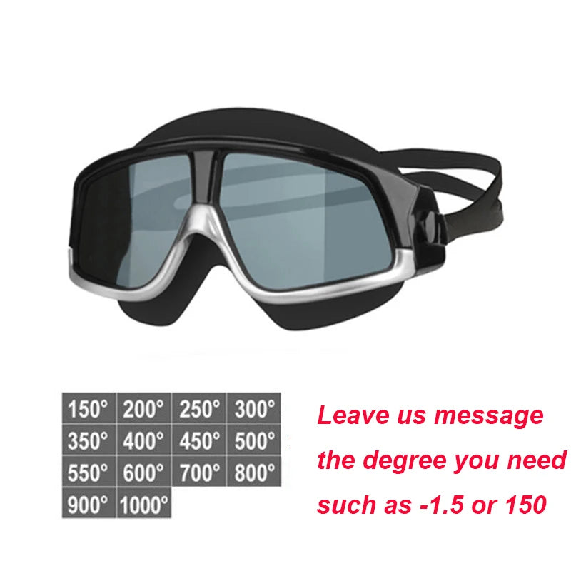 Queshark Men Women Adult -1.5 To -10.0 Myopia Swim Eyewear Silicone  Anti Fog Swimming Goggles Custom Different  Left Right Eyes