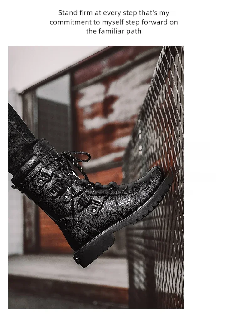 Motorcycle boots four season new men's outdoor fashion plus size high top Cycling shoes comfort anti-collision protective boots