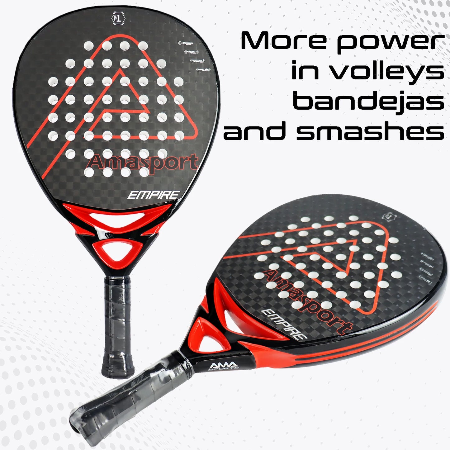 AMASPORT 3k/12k/18k Padel Tennis Racquets High Density & Quality With Padel Bags For Racket EVA Memory Flex Foam Core For Unisex