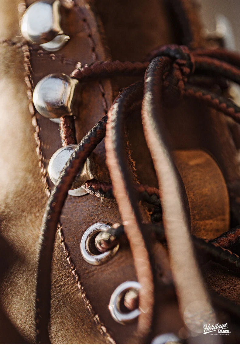 Maden First Layer Cowhide 8111 Ankle Boots Vintage Genuine Leather Paratrooper Motorcycle Boots Men's Fall Winter Casual Shoes