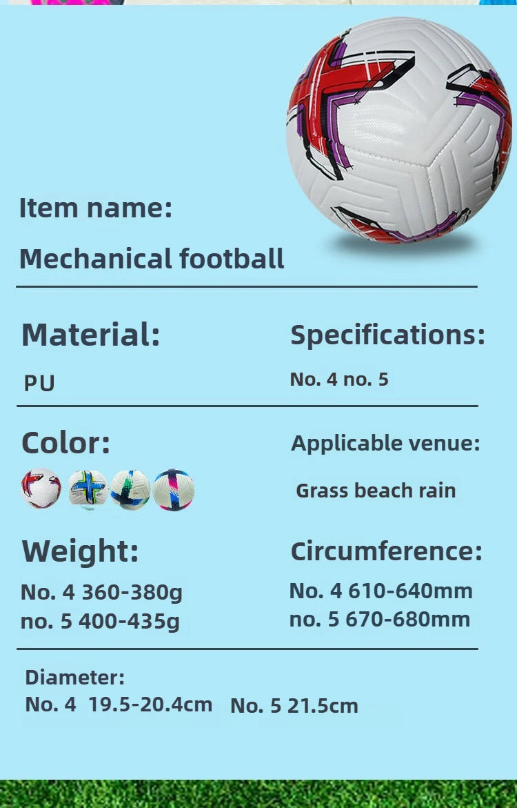 Newest Soccer Balls Standard Size 5 PU Material High Quality Outdoor Official Match Game Football Training Seamless Futbol