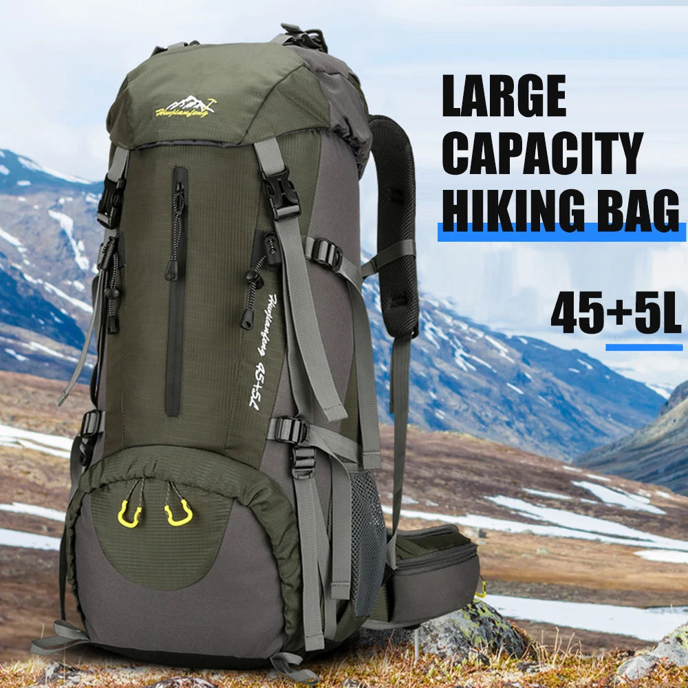 50L Hiking Backpack Men Women, Large Backpack Packs, Waterproof Camping Backpacks Bag, Camping Essentials for Trekking Travel