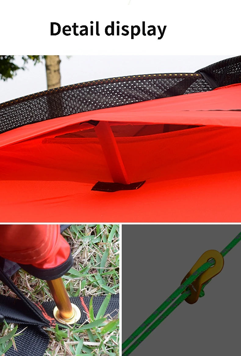 2Persons 4Seasons 20D Silicon Coated Tent Aluminum Rod Outdoor Camping 1Hall 1Room Rainproof with Snow Skirt Hiking Cycling Tour