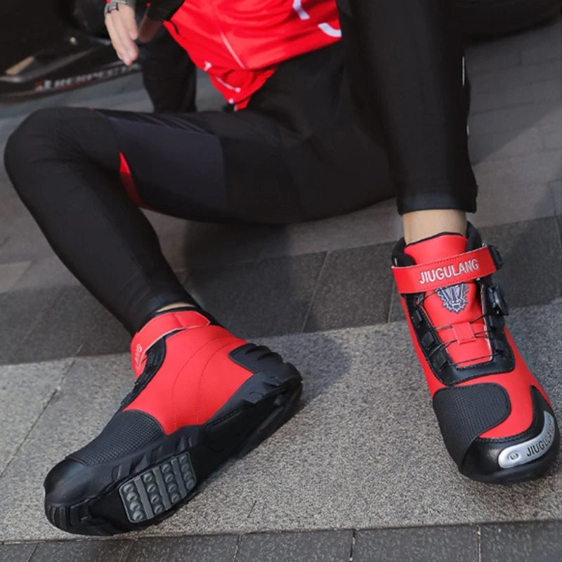 Men Motorcycle Boots Outdoor Riding Anti-slip Winters Sneakers Shoes Bicycle Mountain Racing Ankle Length Women Racing Shoes