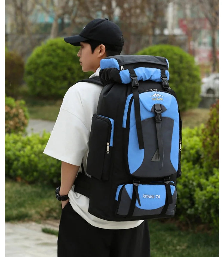 70L Outdoor Hiking Mountaineering Bag Large Capacity Waterproof Sports Travel Backpack Men Women Camping Climbing Bags Rucksack