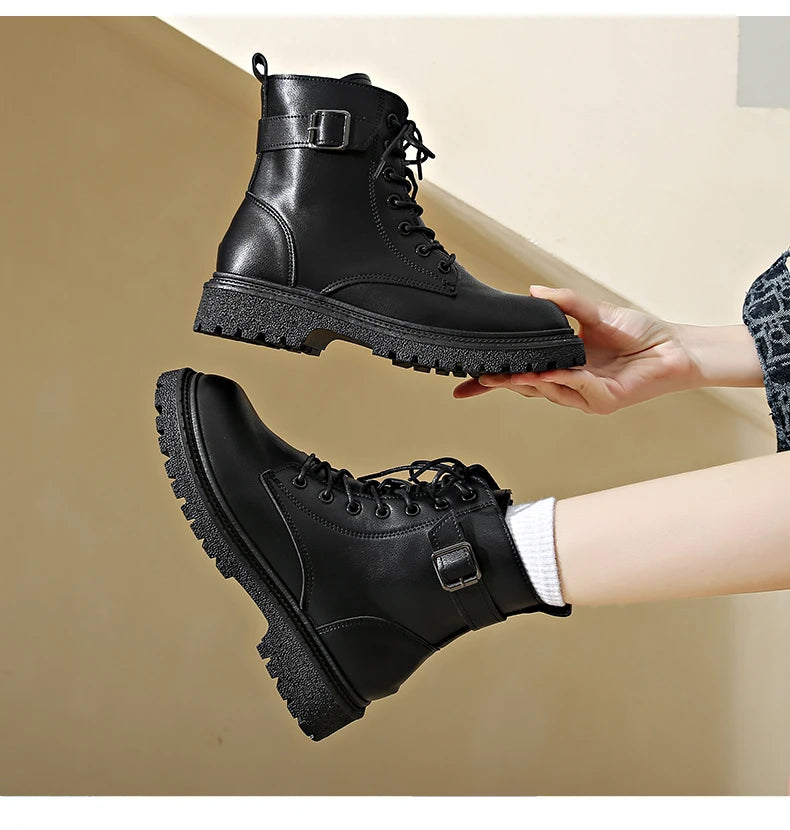 Women Boots 2024 Autumn Winter New Fashion Classic Short Boot Handsome Ankle Boot Work Clothes Shoe Botas de mujer black boots