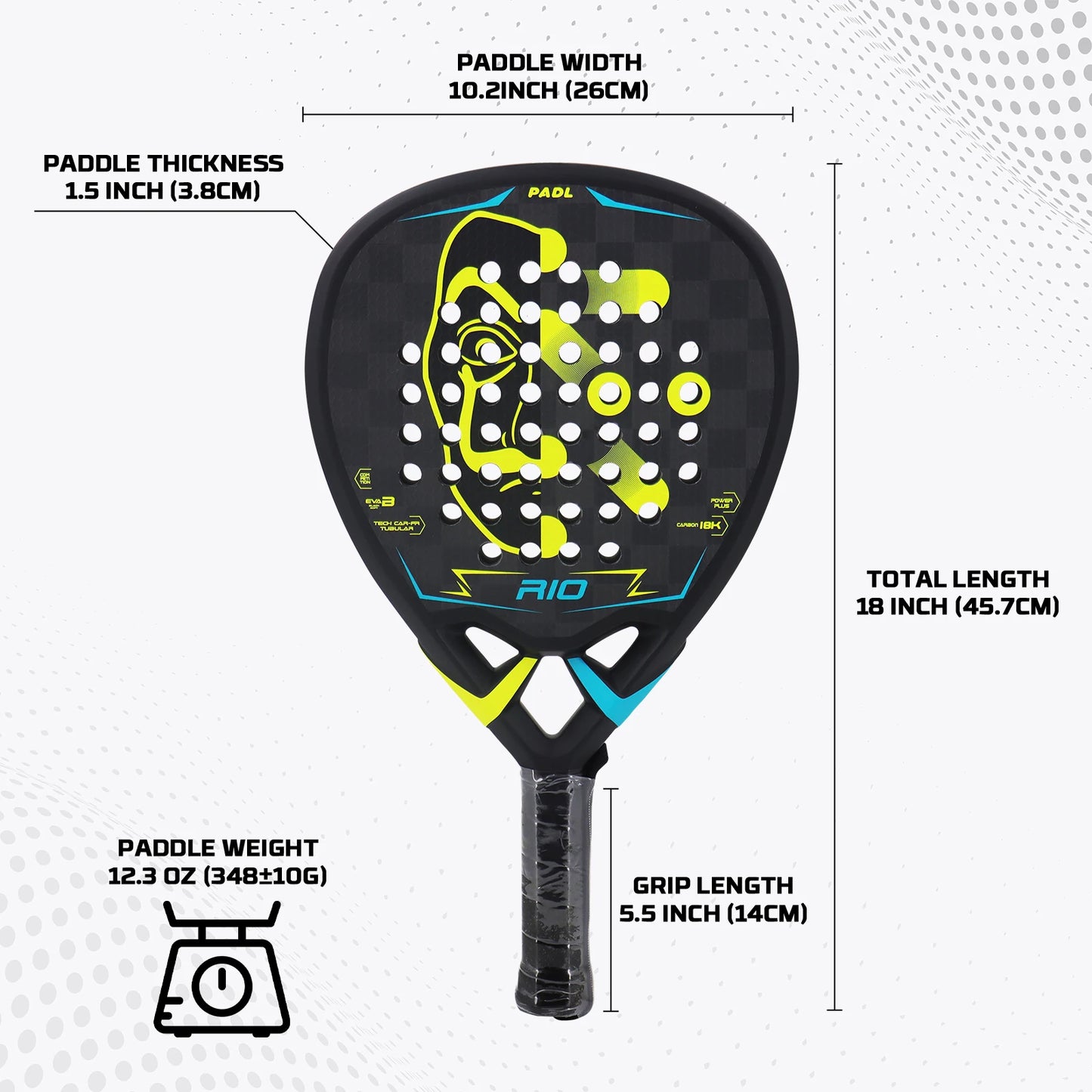 Padel Tennis Racket 3KCarbon Padel  Racket With EVA Memory for Men Women Tennis Racquet Paddle Round Shape Dynamic Air Flow