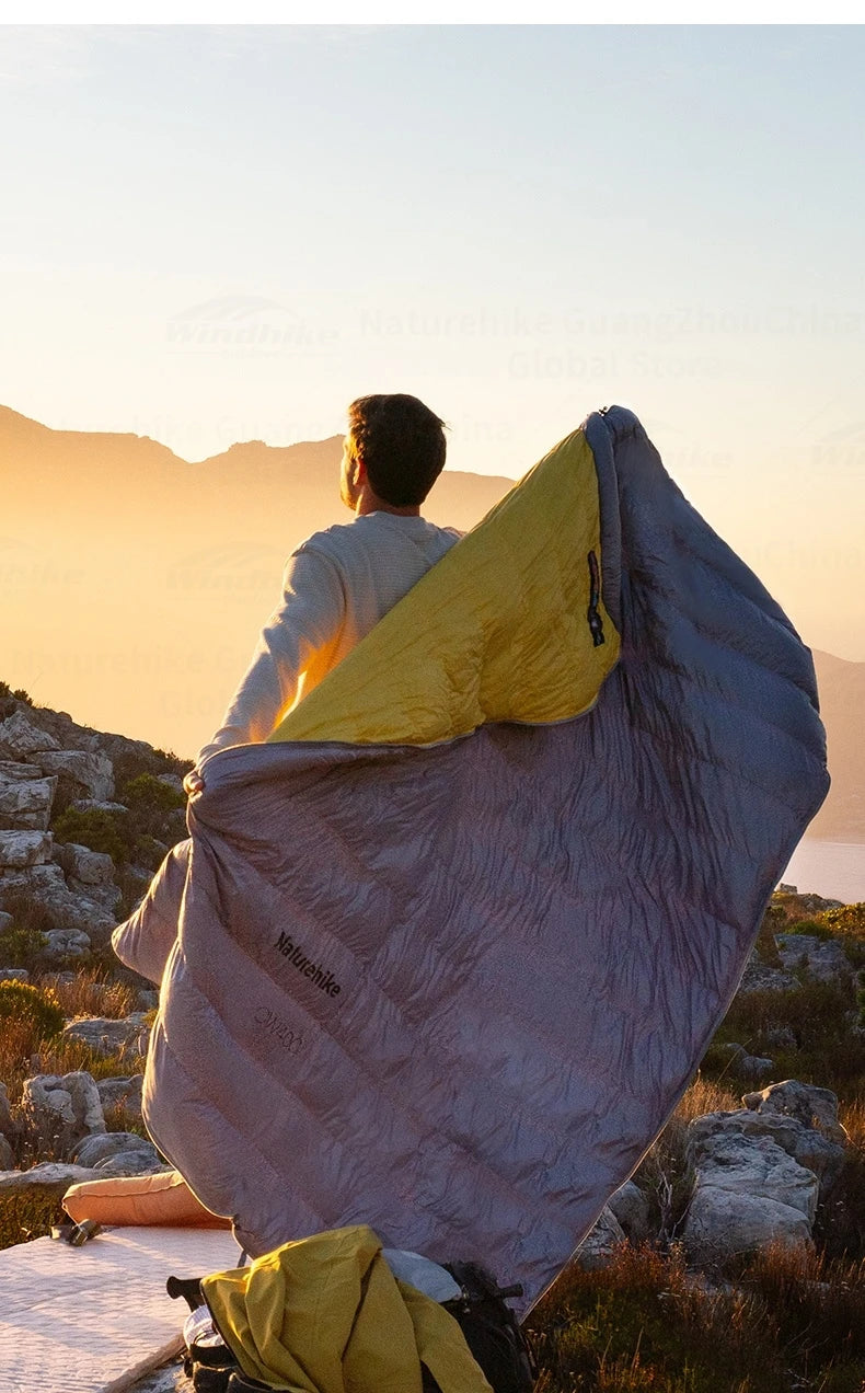 Naturehike CW400 Sleeping Bag Winter 650FP Duck Down Hooded Hiking Sleeping Bag 20D Nylon Waterproof Ultralight Envelope Warm