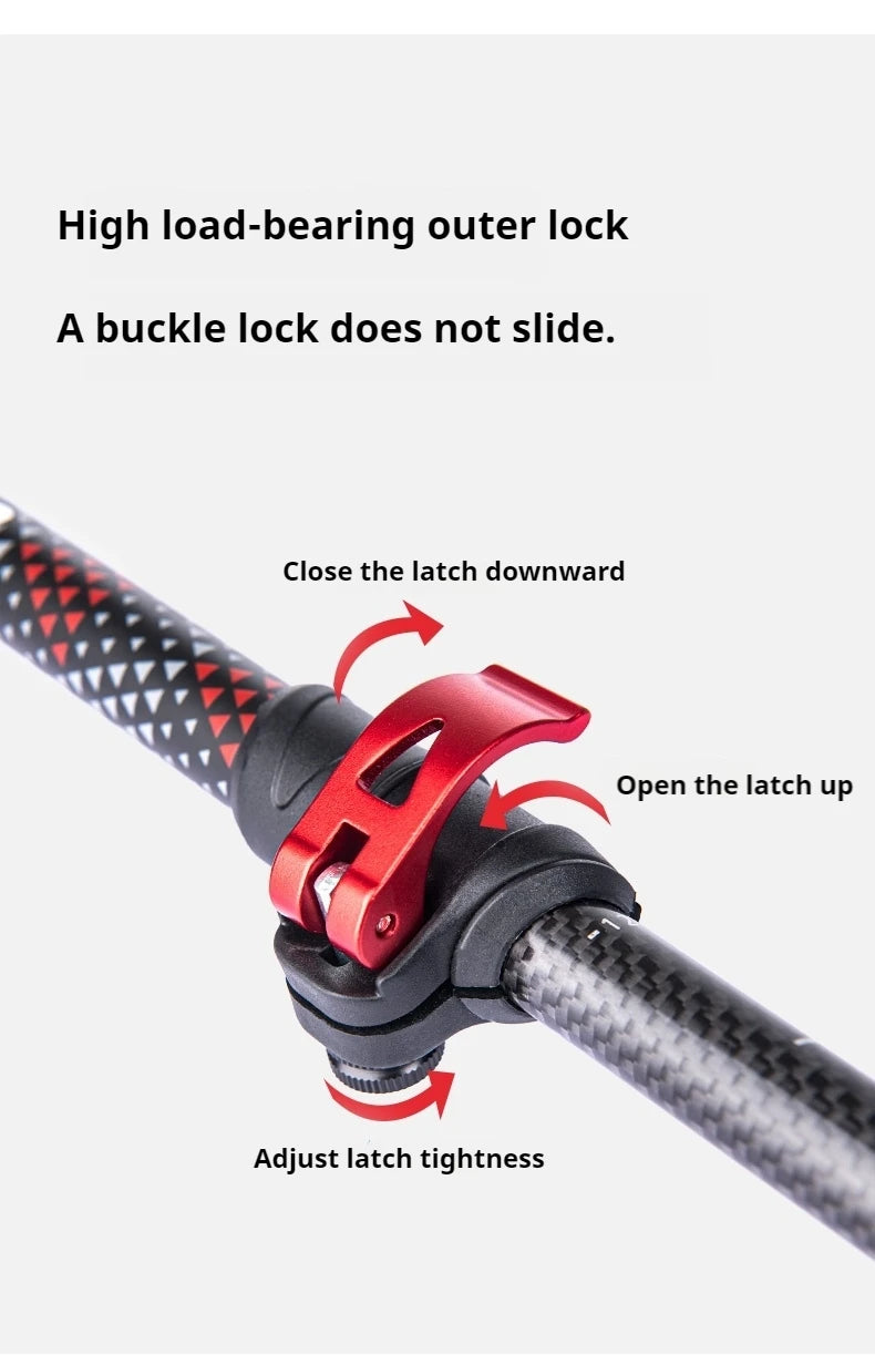 Naturehike Trekking Pole 2pcs 62-135cm 3Sections Carbon Fiber Telescopic Walking Stick Outdoor Hiking Canes Ultralight Climbing