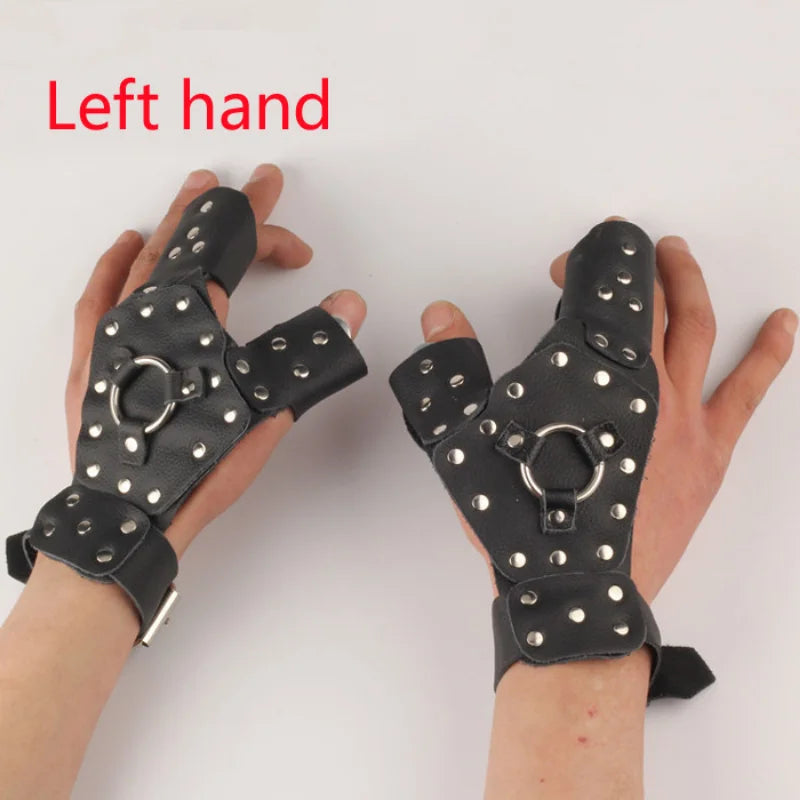 New Fishing Bracers Archery Bow Protective Gloves Leather Durable Hand Slingshot Catapult Left/Right Hand Outdoor Shooting Sport