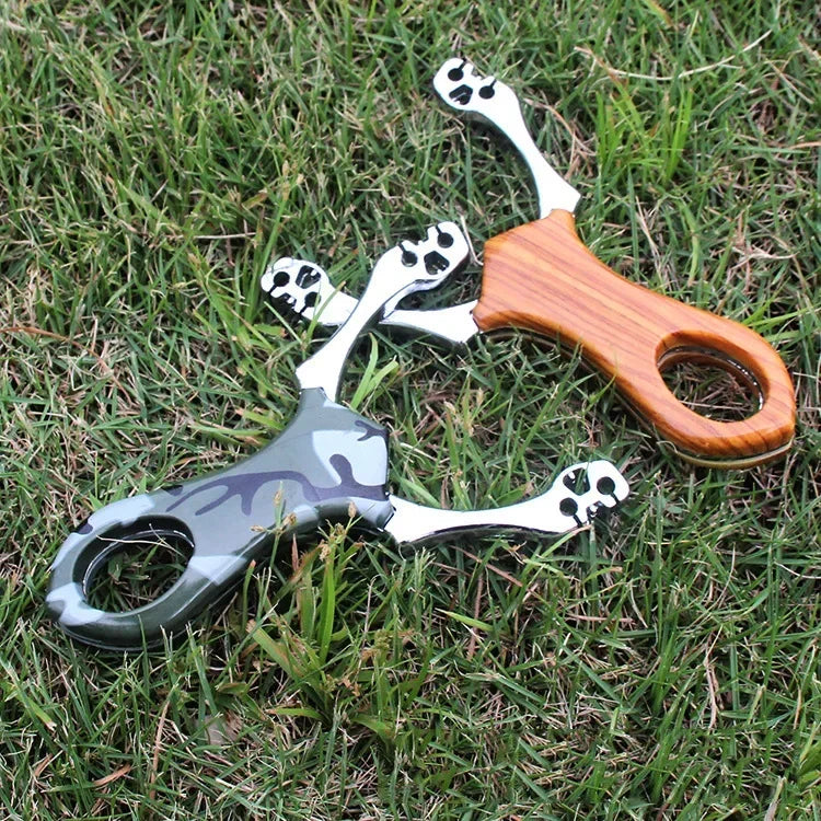 High quality Hunting Alloy Slingshot with Rubber Band High Precision Outdoor Hunting Shooting Catapult