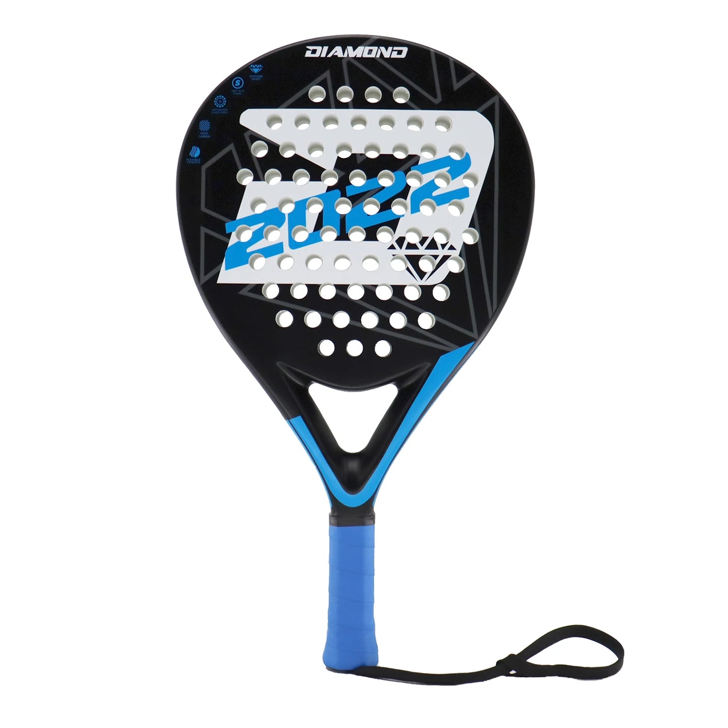 INSUM 2022 Padel Tennis Paddles Rackets Set of 2, lightweight Carbon Fiber Diamond Shape Comfort Grip with Padel Tennis Balls