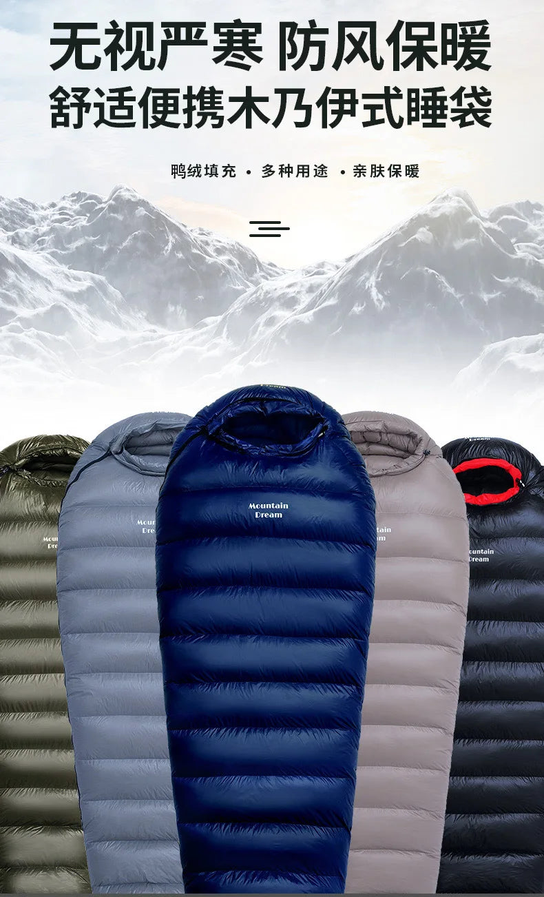 Lightweight Subzero Sleeping Bag Portable Thermal Mummy Hiking Outdoor Backpacking Rectangular Waterproof Winter Hood Camping