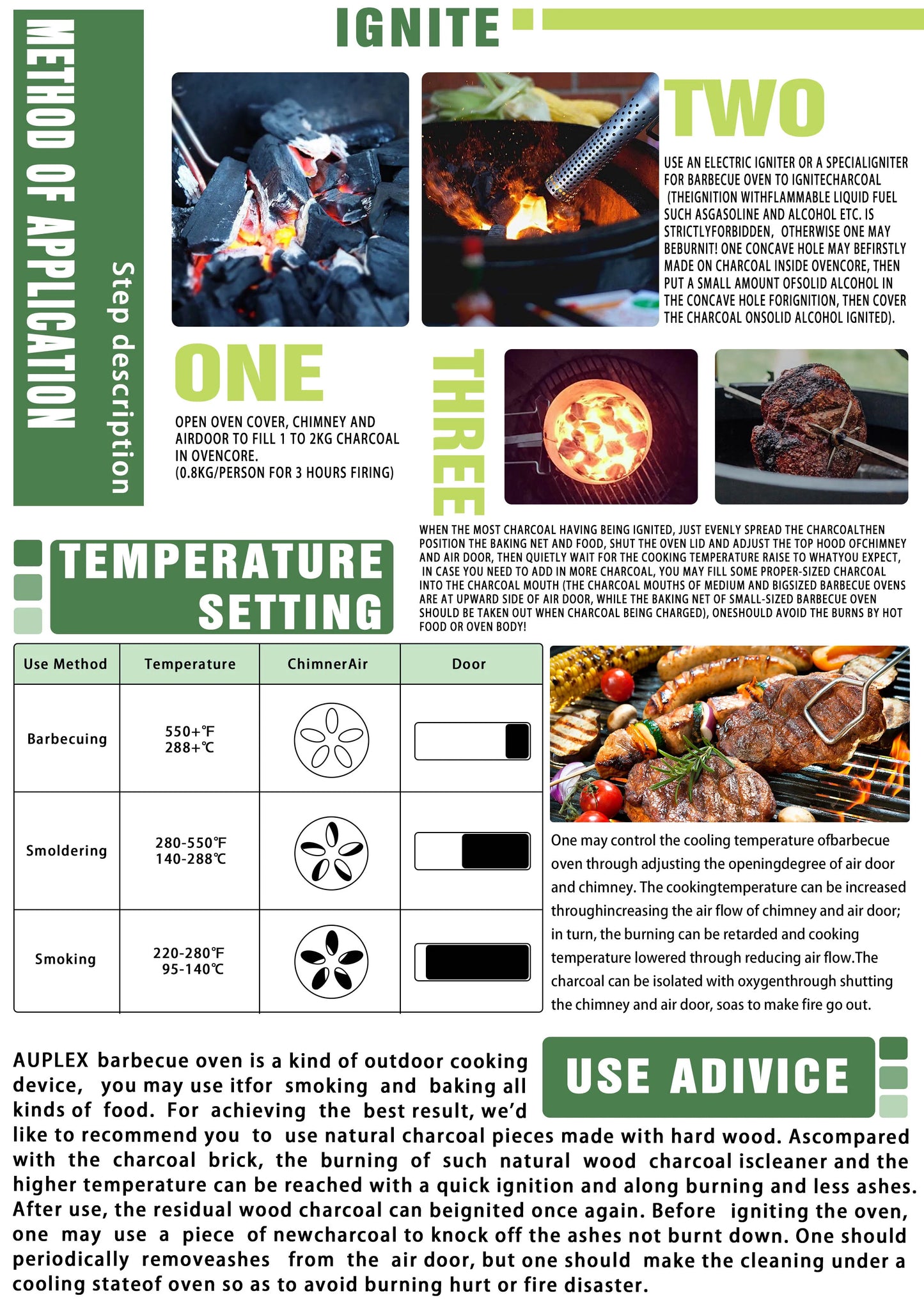 Auplex Manufacturer Hot Sale 21 Inch Kamado Outdoor BBQ Kitchen Camping Charcoal BBQ Grill