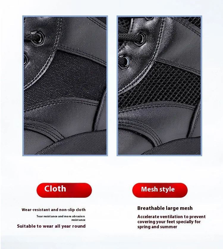 Summer ultra-light combat boots comfortable mesh shoes mountaineering boots men women high-top training boots security shoes