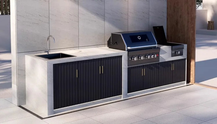 Outdoor Gas Black Stainless-Steel Build in BBQ Grills Plate Natural Gas Cooker With Oven and Grill Camping Barbeque Gas Grill