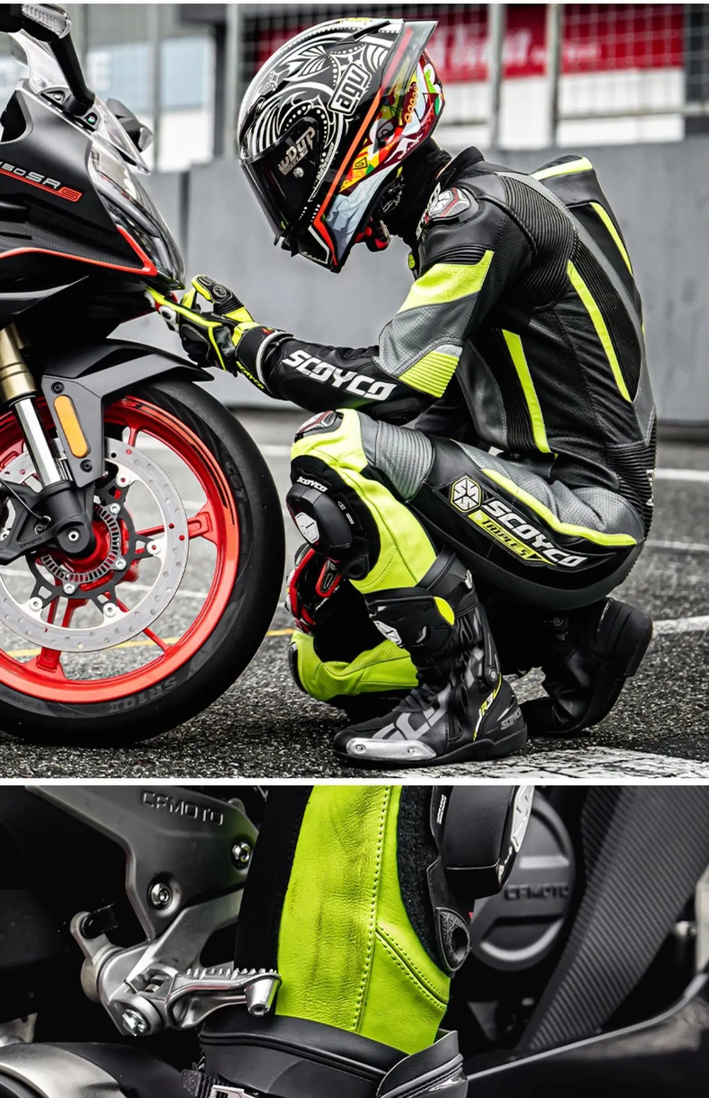 Scoyco Men's Motorcycle Riding Boots Anti-slip Motocross Shoes Anti-fall Rider Racing Road Cross-country With CE Certification