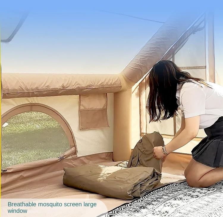 Inflatable Camping Tent for Family, PVC Skylight Air Tube, Camp Base Tents, 12 Square Meters, Large Space, 5-8 Person