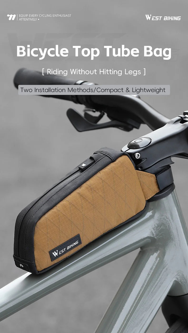 WEST BIKING Bicycle Top Tube Bag 1L Portable Cycling Front Frame Triangle Bag Lightweight Bike Bag MTB Road Bike Accessories