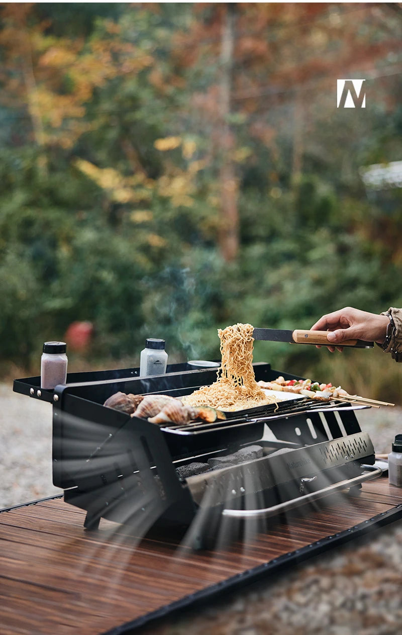Naturehike Vertical Barbecue Rack Foldable Barbecue Charcoal Grill Stainless Steel Folding BBQ Grill For Outdoor Cooking Camping
