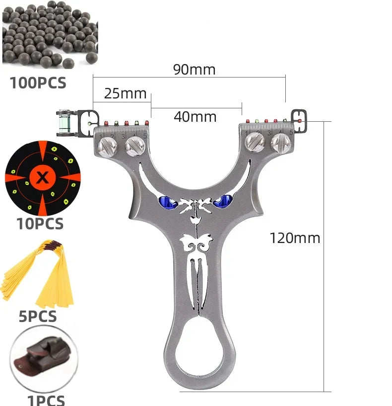 Flat rubber Band Outdoor Shooting Powerful Handheld Bow New  Professional 304 Stainless steel Slingshot For Hunting Catapult