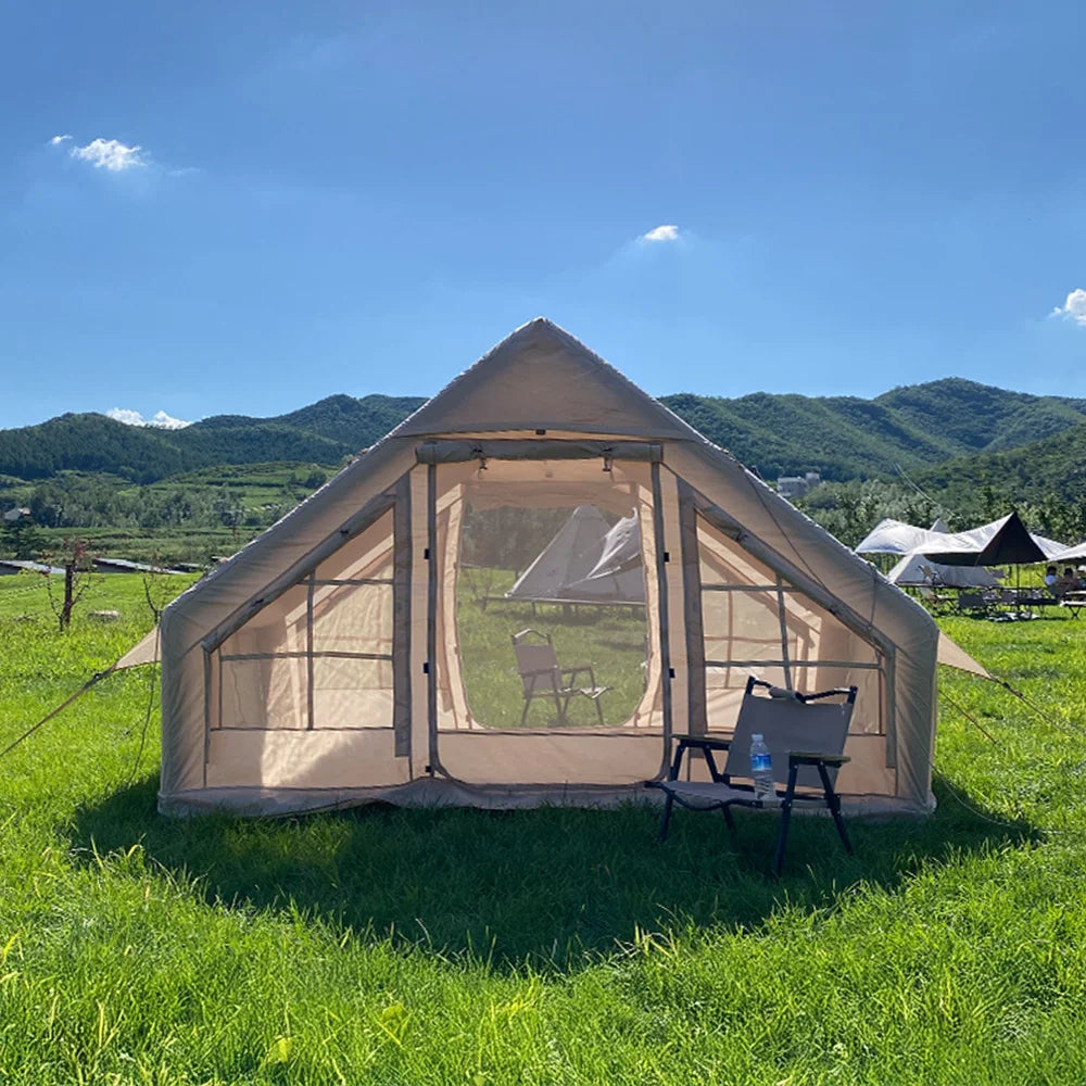 Waterproof Oxford Fabric Portable Inflatable House Tent for Family Outdoor Camping Quick Set-Up Air Tent