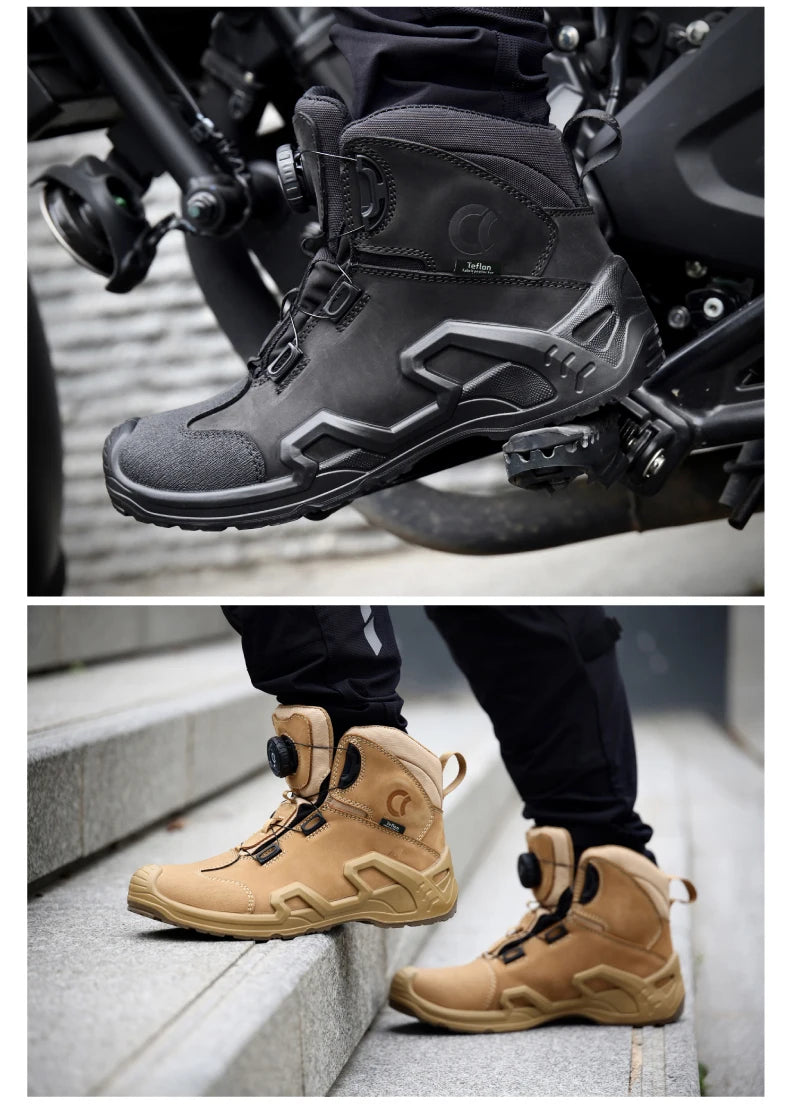 CC Motorcycle Riding Boots Men Leather Motorbike Shoes Breathable Anti-slip Anti-fall XRD Ankle Protection Motocross Short Boots