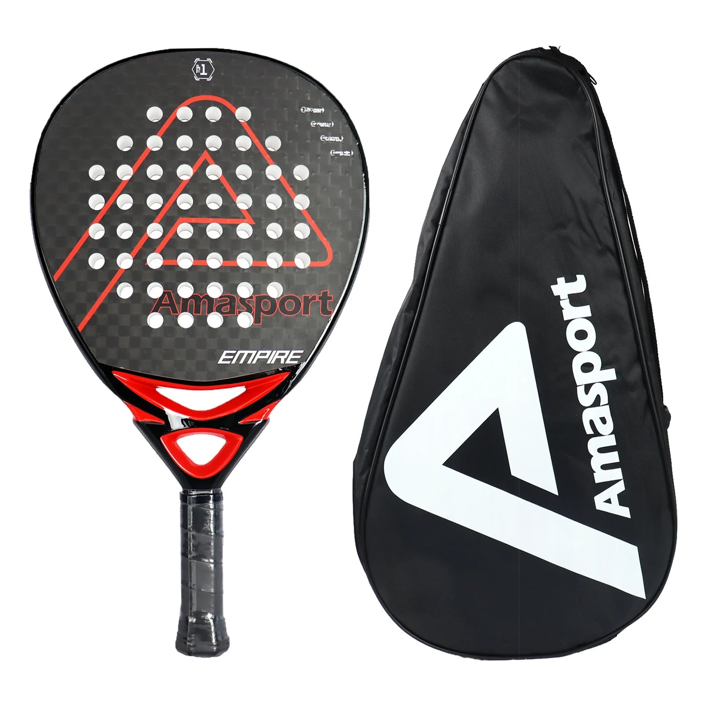 AMASPORT 3k/12k/18k Padel Tennis Racquets High Density & Quality With Padel Bags For Racket EVA Memory Flex Foam Core For Unisex