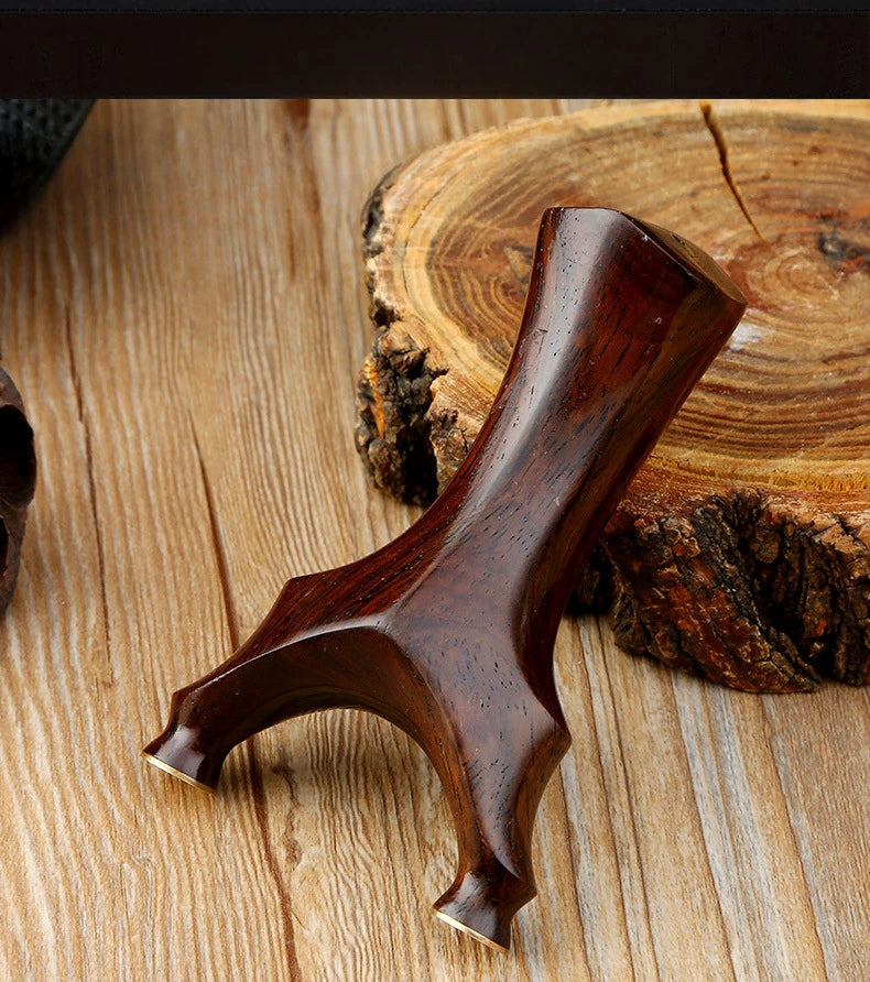High-quality Brass+Ebony Slingshot Outdoor Smooth Head Hunting Bow Catapult with Rubber Band Steel Ball Strong Magnetic Ring Set