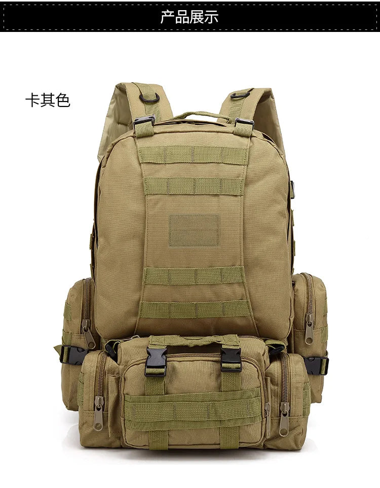 Tactical Backpack Military 50L Waterproof Hiking Backpack with MOLLE System for Outdoor Camping, Hunting, Travel, Daypack