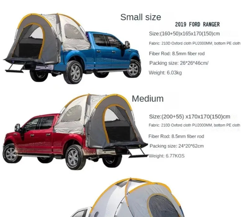 Portable Rainproof Camping Tent, Folding Fishing Tail Tent, Car Pickup Truck Tent