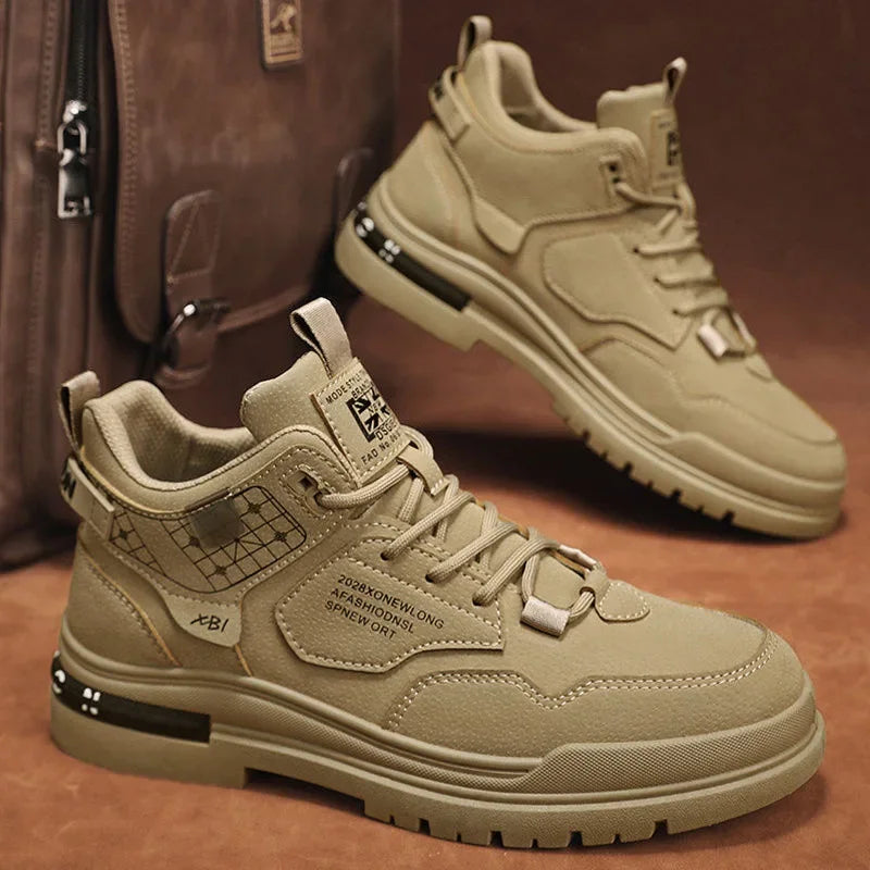 Men's Boots Mens Luxurious Design Casual Shoes Mens Motorcycle Boots Men's Waterproof and Wear-resistant Work Shoes