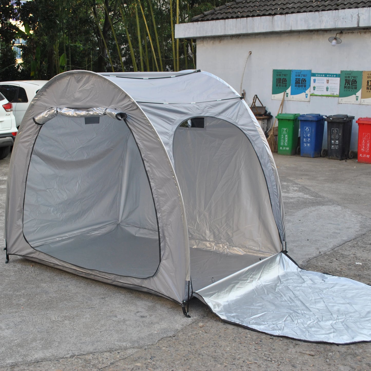 CZX-827 Advanced Bike Tent Bike Storage Shed tent,4 bikes storage tent,4 bikes tent,2 doors bigger cot bed tent,motorcycle tent