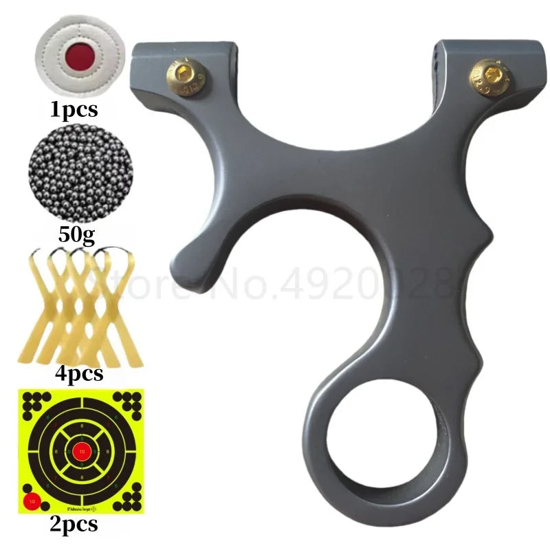 Titanium Alloy TC21 Slingshot New Hunting catapult with Flat Rubber Band Sling shot