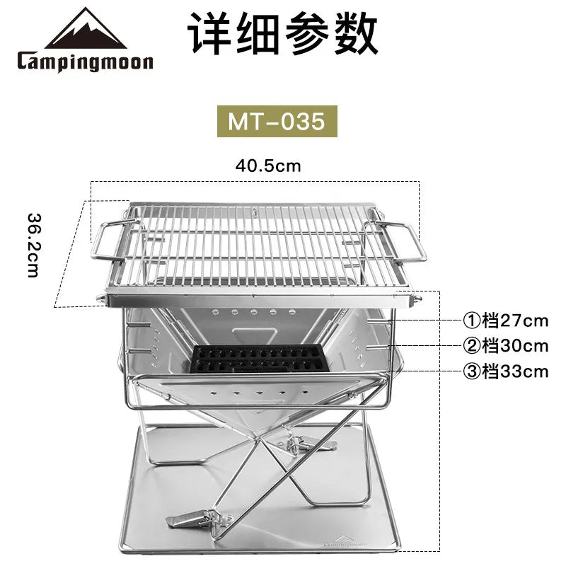 Barbecue Stove Campingmoon MT-035 Multi-Functional Outdoor Family Grill BBQ Oven