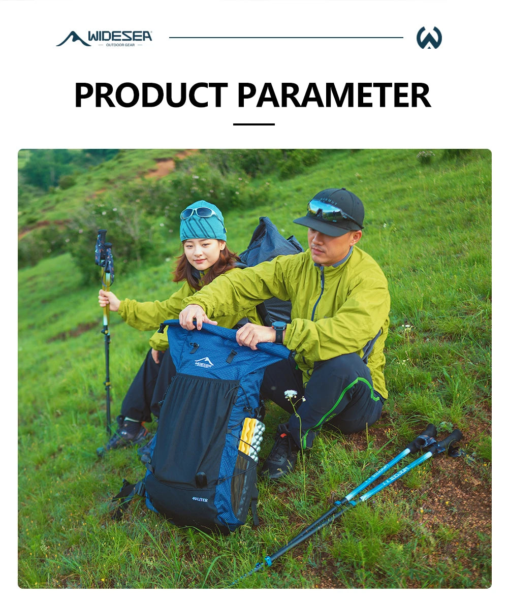 Widesea Camping Backpack 40L Hiking Bag Sports Men's Backpacks Ultralight Waterproof Trekking Travel Essentials Camping Supplies