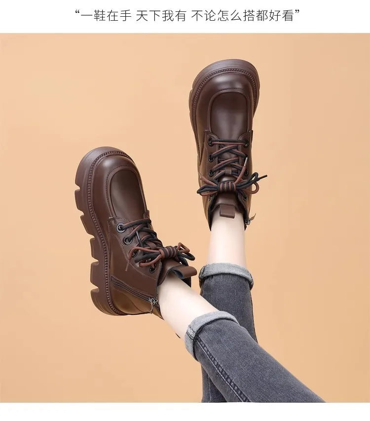 Women's Boots Winter New Fur Snow Boots Platform Plush Comfortable Anti Slip Warm Lace Up Cold Proof Cotton Ankle Boots Women