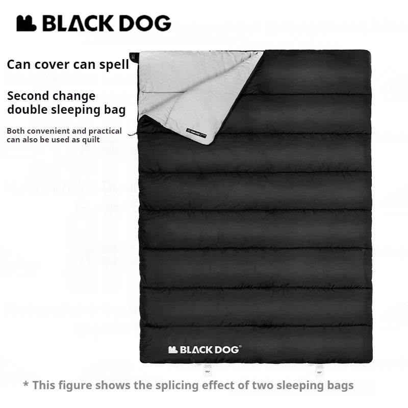 Naturehike BLACKDOG Envelope Sleeping Bag Double Spring Autumn Quilt 210T Camping Ultralight Outdoor Travel Adult Sleeping Bag